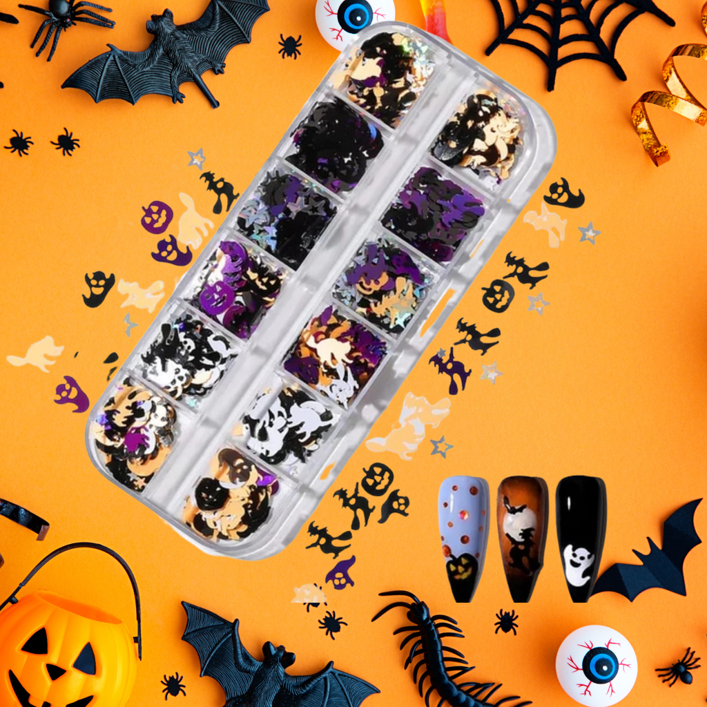 Decoración Halloween Para Uñas encapsular 12 estilos Fantasticos