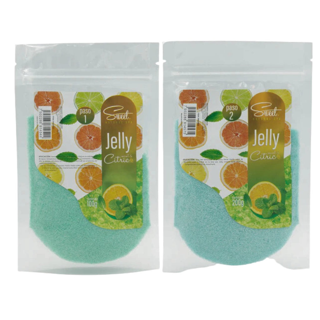 Jelly spa Sweet Natural pasos 1 y 2 Mint & citric, pedicure profesional