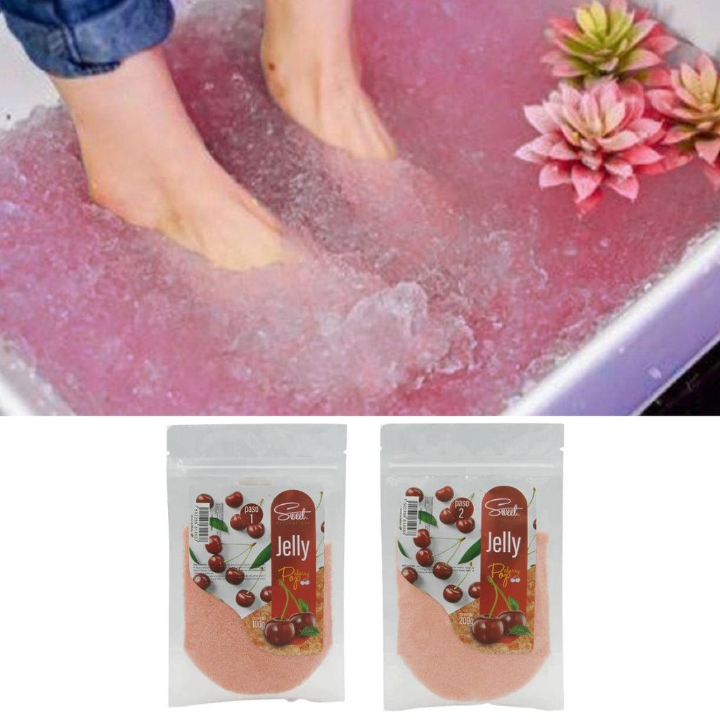 Jelly spa Sweet Natural pasos 1 y 2 Cherry pop, pedicure profesional