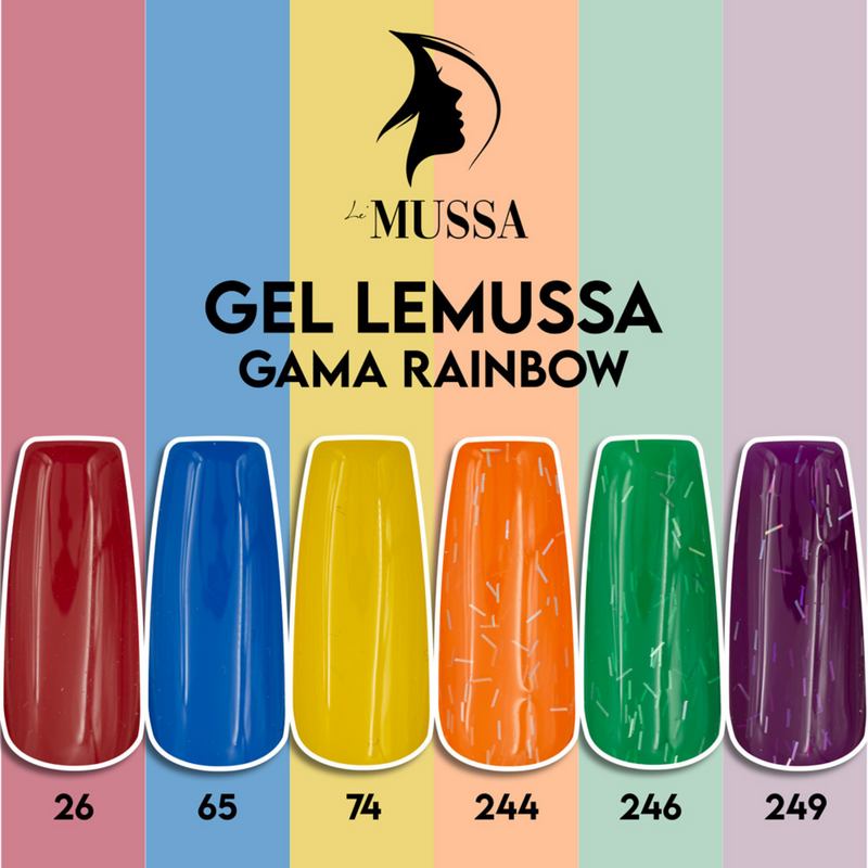 Gelish marca Lé MUSSA Gama RAINBOW c/6pz