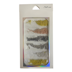 Decoracion Balin Caviar Para Uñas Con 6 Divisiones Diferentes Tonos