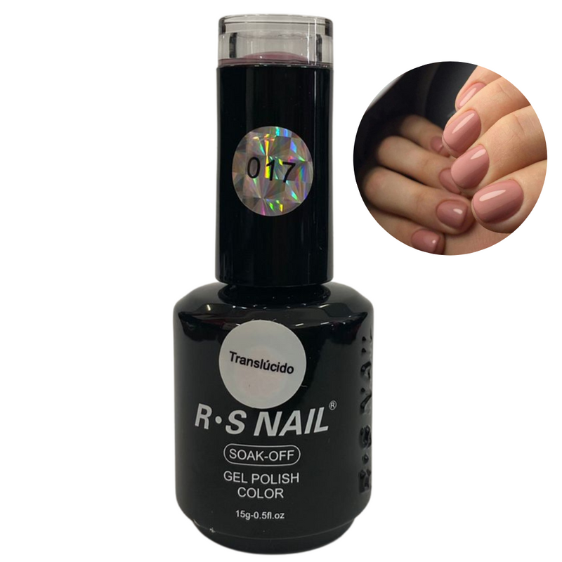 Esmalte Gel Uñas RS NAIL Translucido Lechoso #17 Rosa