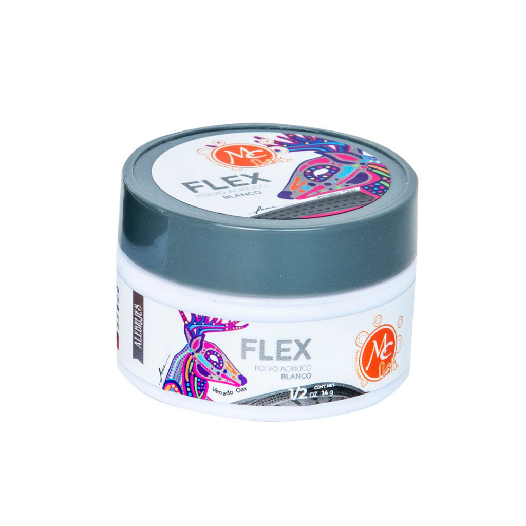 Polvo Acrílico Flex para uñas MC Nails Blanco 1/2 Onza