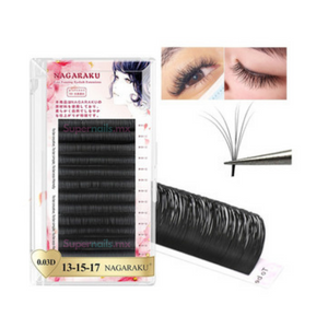 Extensiones de Pestañas Nagaraku Bloom Auto Floración Aplicación Mink 1x1 tres medidas