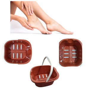 Tina Para Pedicure con 6 Rodillos Color Naranja