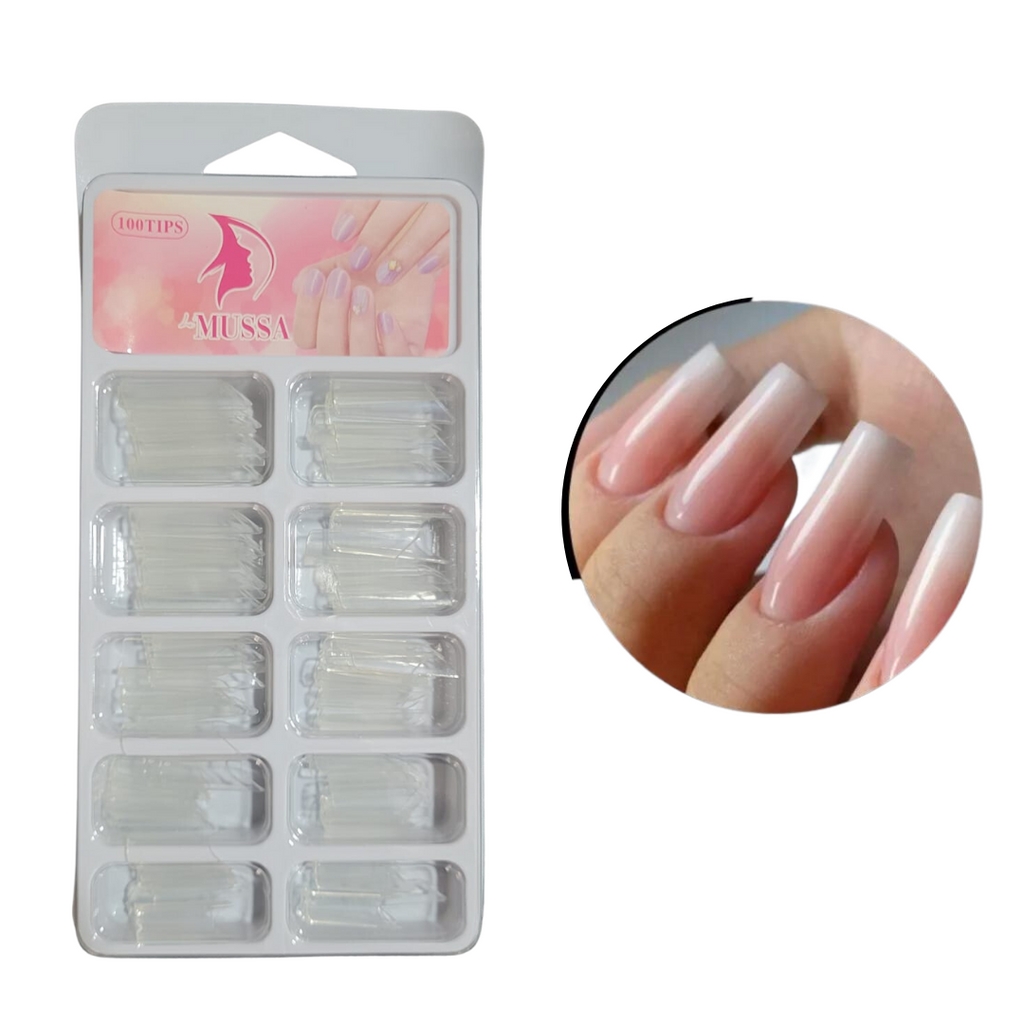 Tips Cristal Cuadrado Mussa 100 Piezas