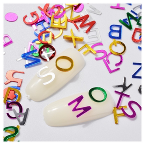 Decoración Para Uñas Letras Metálicas Para Encapsular Con 12 Colores Diferentes